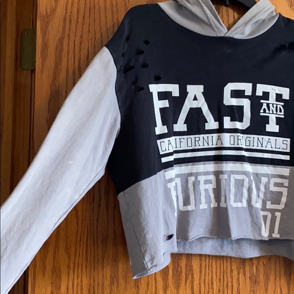 Fast & Furious Cut Cropped Hoodie - Picture 2 of 6